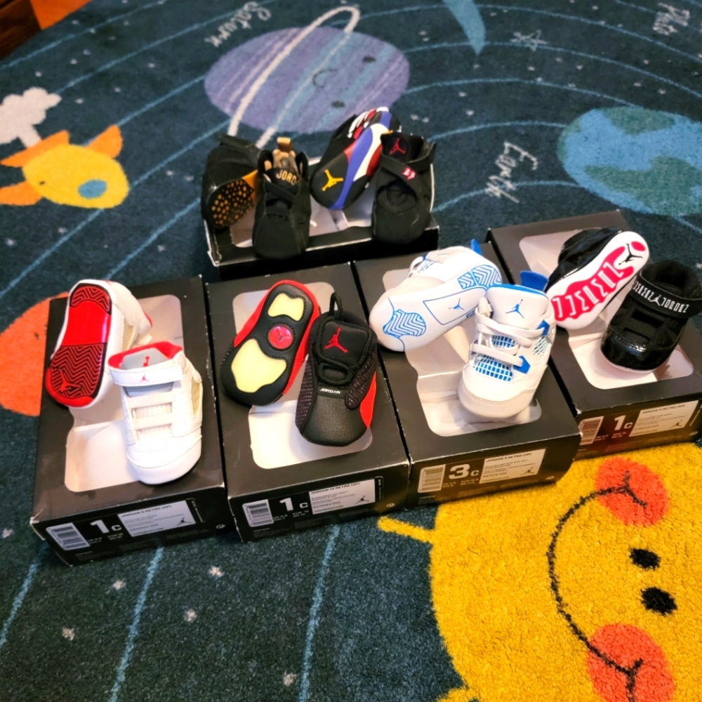 Retro Jordan Baby Shoes 6 pairs Total
